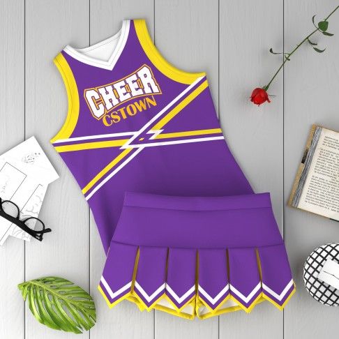 affordable red and yellow cheerleading sideline purple 6