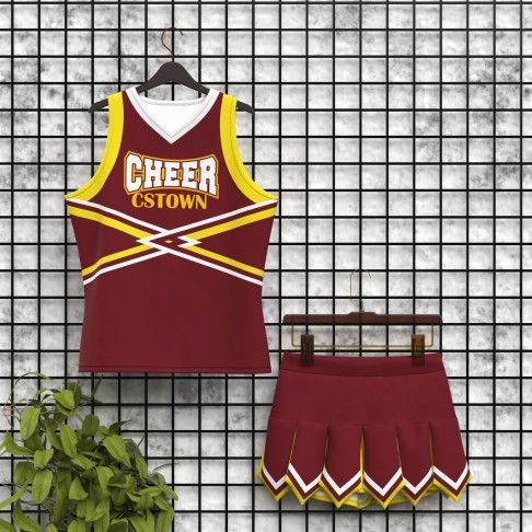 affordable red and yellow cheerleading sideline red 5