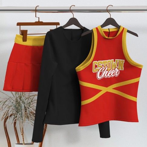 youth blue cheerleading costume  red 5