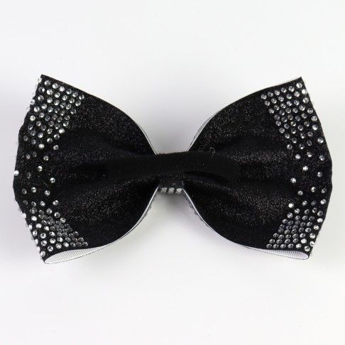 competition rhinestone cheer bows black 1