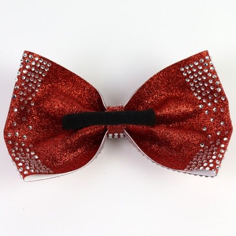 competition rhinestone cheer bows red 1