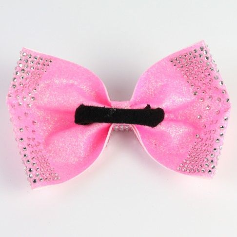competition rhinestone cheer bows pink 1