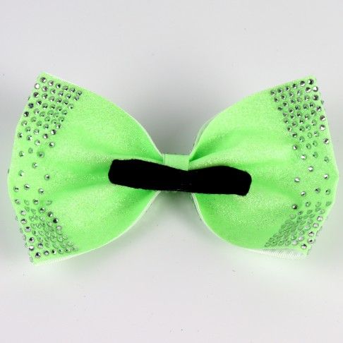 competition rhinestone cheer bows green 1