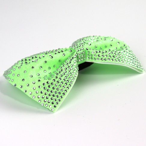 competition rhinestone cheer bows green 2