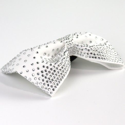 competition rhinestone cheer bows white 2