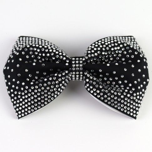 competition rhinestone cheer bows lycra black 0