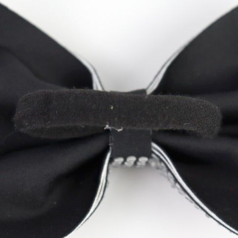 competition rhinestone cheer bows lycra black 4