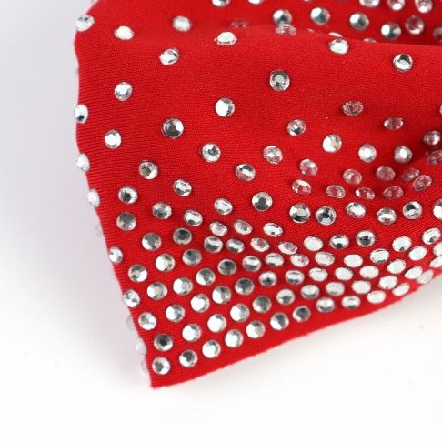 competition rhinestone cheer bows lycra red 3