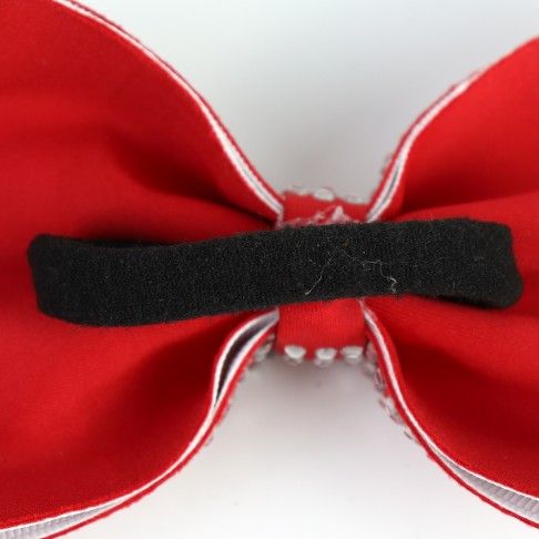 competition rhinestone cheer bows lycra red 4