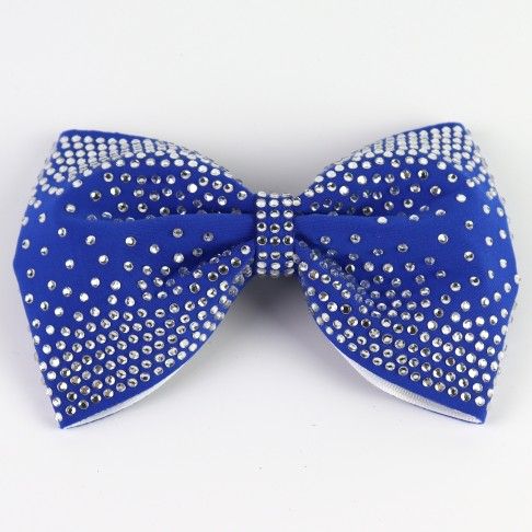 competition rhinestone cheer bows lycra blue 0