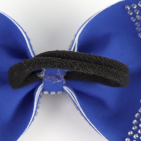 competition rhinestone cheer bows lycra blue 4