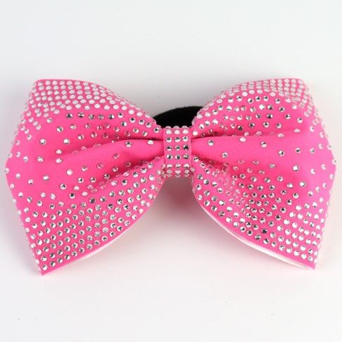 competition rhinestone cheer bows lycra pink 0
