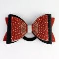 competition rhinestone cheer bows plastic red
