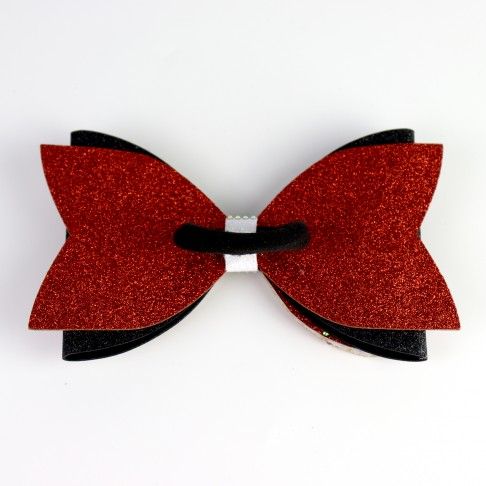 competition rhinestone cheer bows plastic red 3