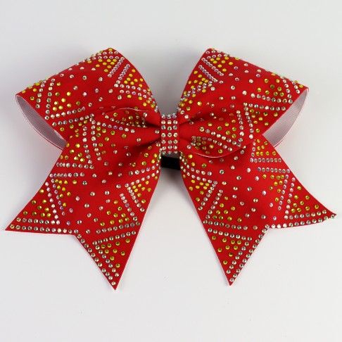 bulk sparkling cheer bows lycra red 0