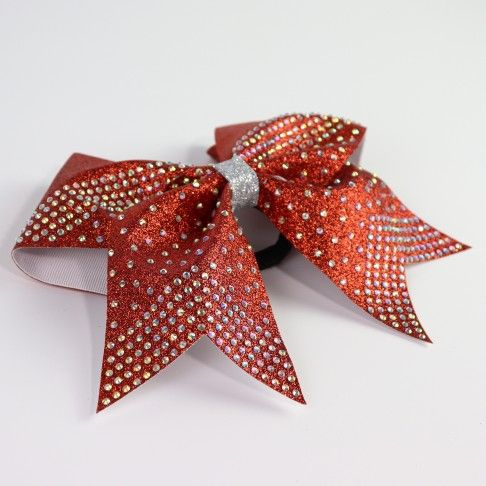 bulk sparkling cheer bows lycra red 2