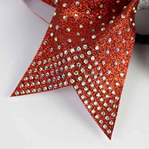 bulk sparkling cheer bows lycra red 3