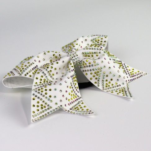 bulk sparkling cheer bows white 2