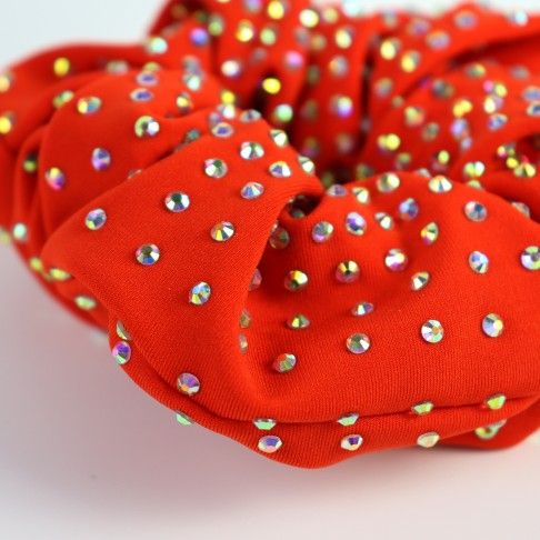 slip hair ties,scrunch lycra orange 1