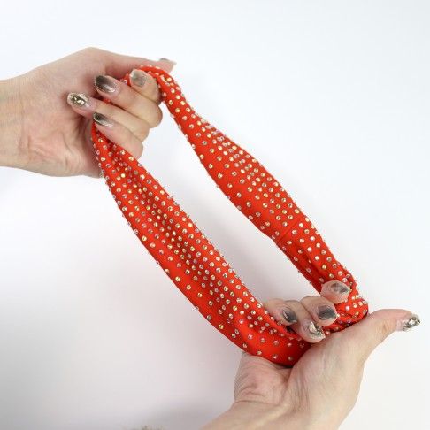 slip hair ties,scrunch lycra orange 2