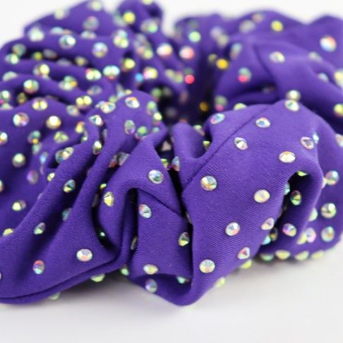 slip hair ties,scrunch lycra purple 1