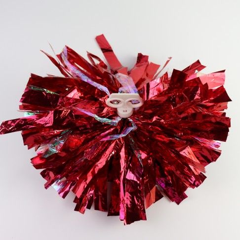 buy cheerleading pom poms near me laser and metallic red 1