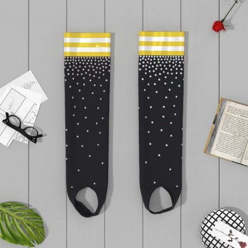 personalized youth long cheer socks black 1
