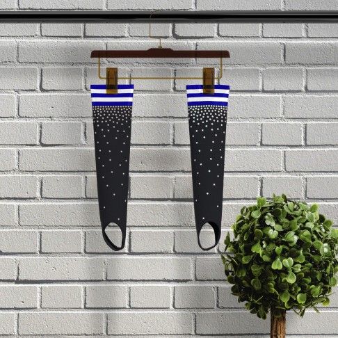 personalized youth long cheer socks blue 0