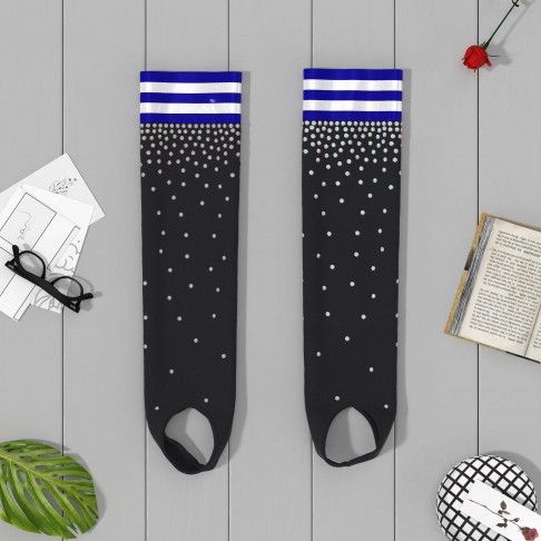 personalized youth long cheer socks blue 1