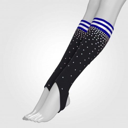 personalized youth long cheer socks blue 2