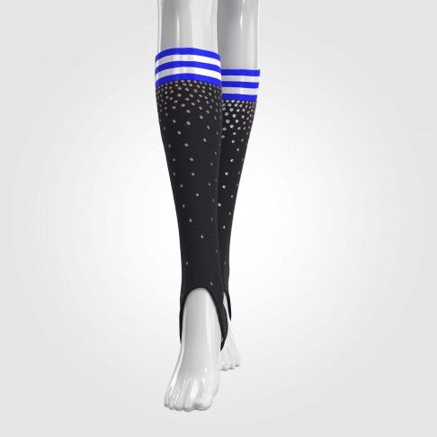 personalized youth long cheer socks blue 3