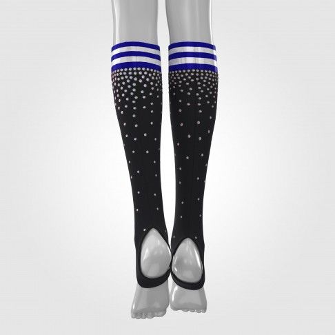personalized youth long cheer socks blue 5